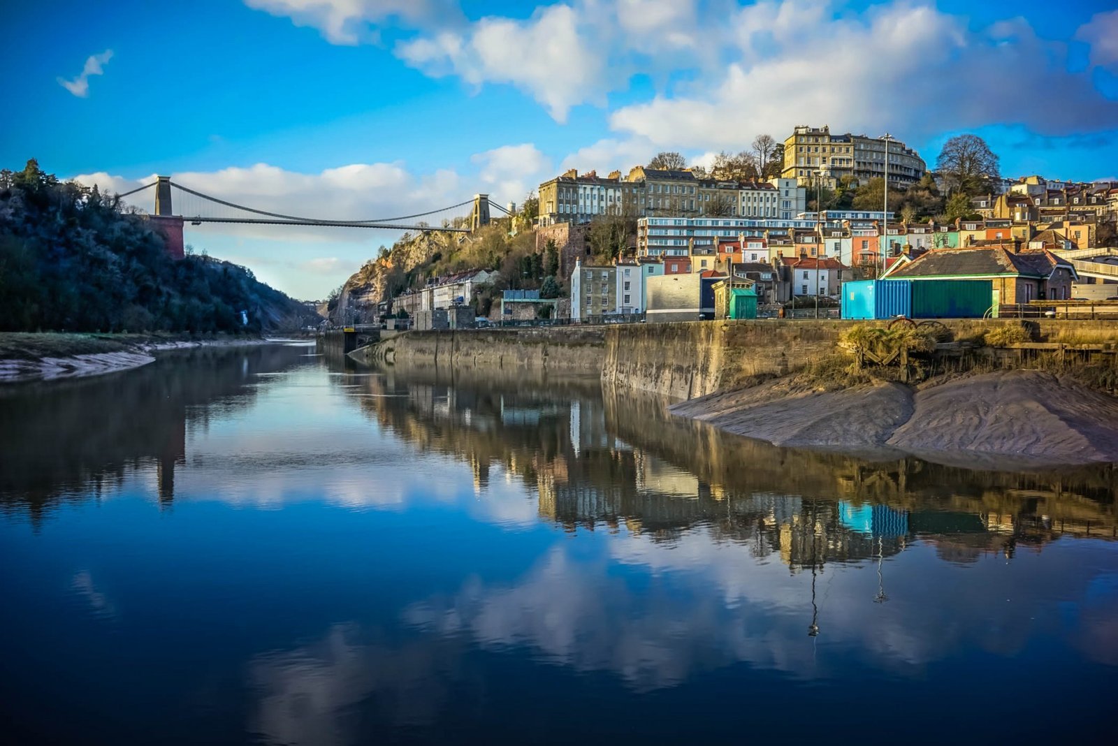 Clifton Bridge Reflections, Avon River, Bristol, UK. England. Photograph by Ivo Dukić.