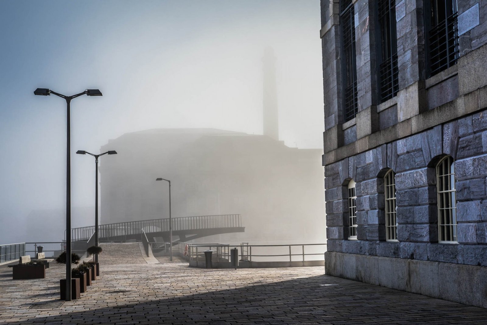 Mills Bakery in the Mist, RWY. Plymouth, England. Photograph by Ivo Dukić.
