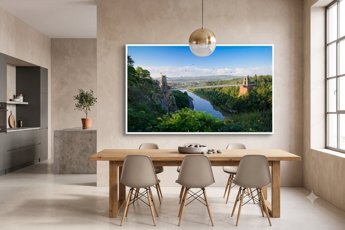 Balloon Fiesta fine-art print displayed framed in a room